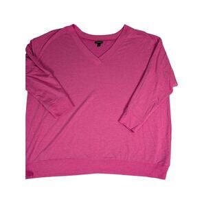 Torrid Hot Pink Women's V-Neck Soft Lightweight Sweater Size 3 Casual Cozy